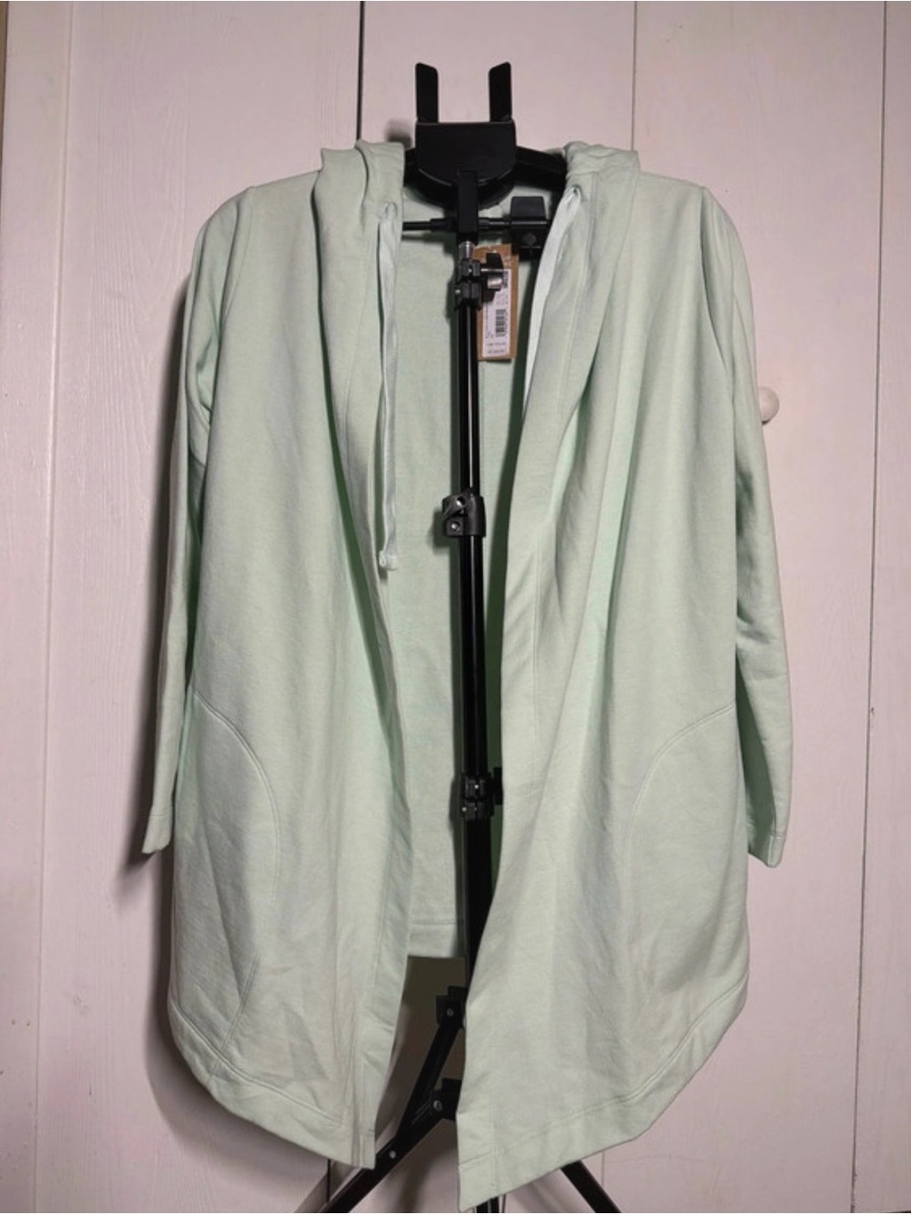 Women's Mint Green Open-Front Hoodie Sweatshirt